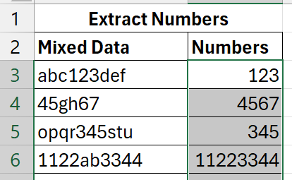 Excel Flash Fill Function