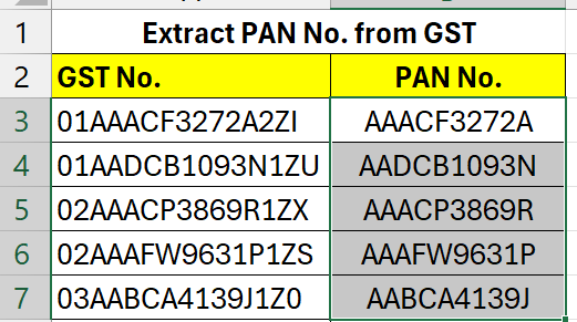 Excel Flash Fill Function